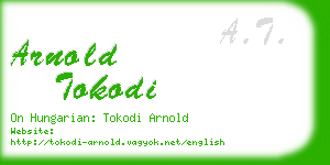 arnold tokodi business card